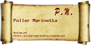 Poller Marinetta névjegykártya